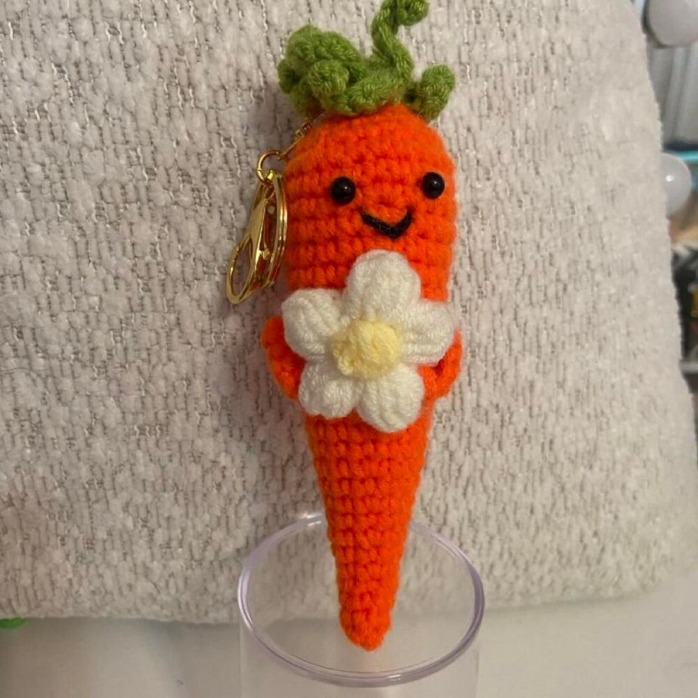 Handmade Crocheted Keychain Carrot